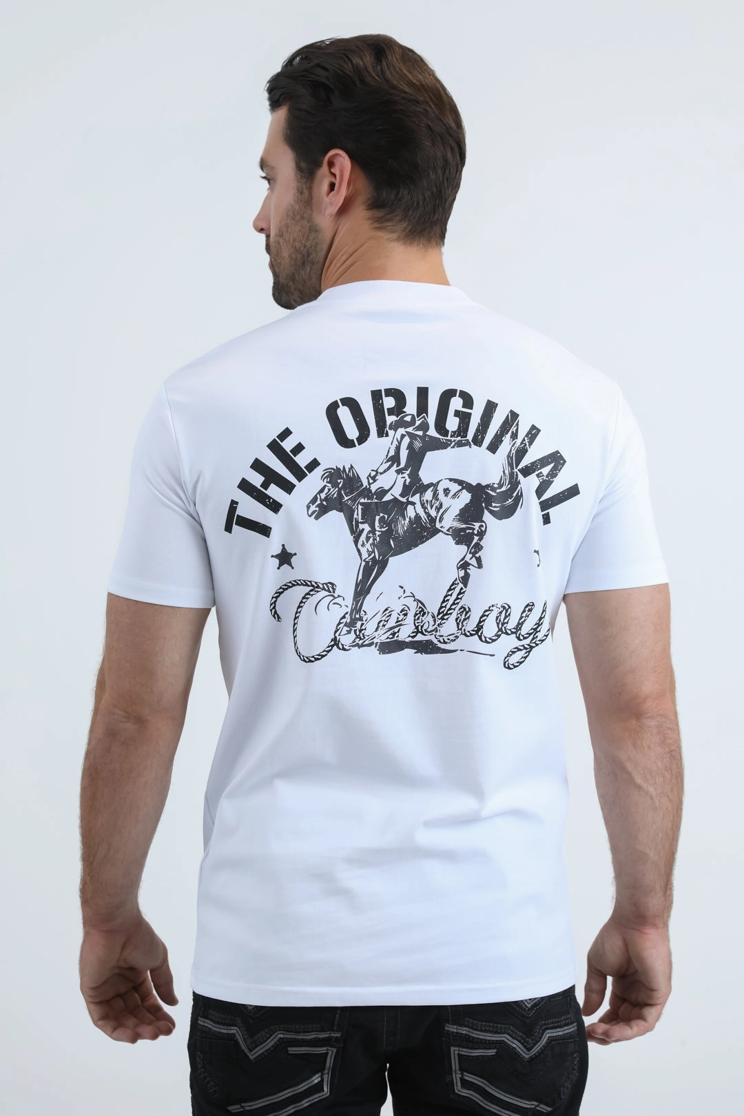 Trendy Design Mens Modern Fit Cotton Stretch White T-Shirt