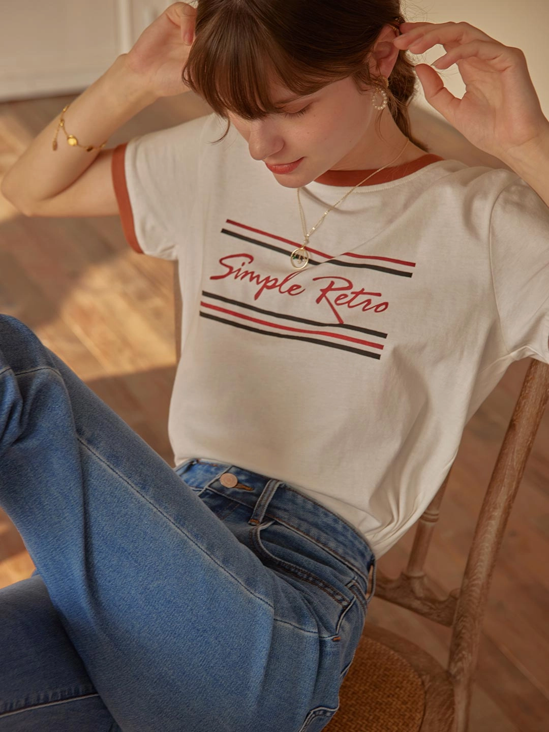 Moon Beam ??Final Sale??Maya Logo Printed Vintage T-Shirt