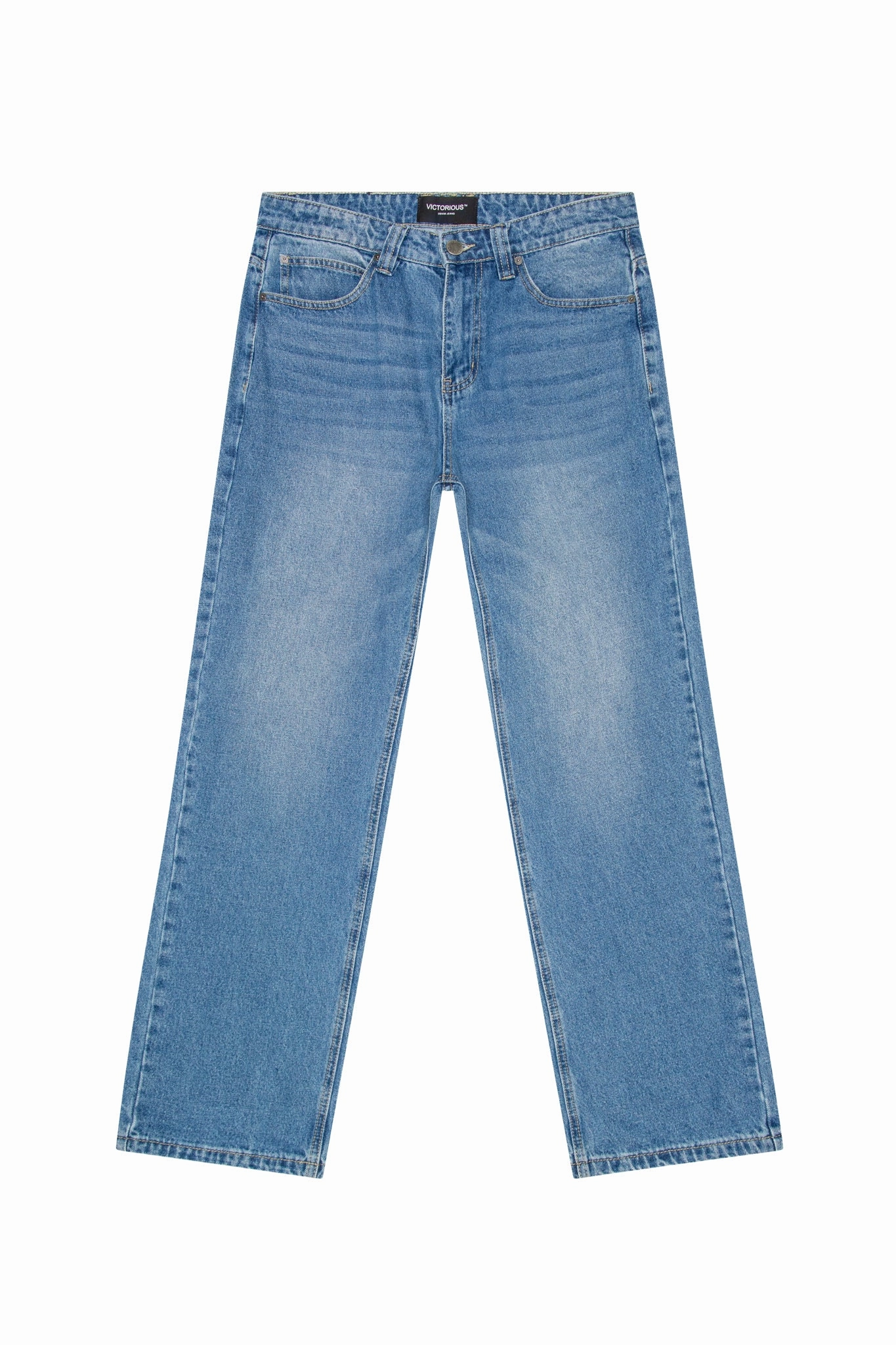 VICTORIOUS 13oz Heritage Baggy Denim ?C 3 Pack Bundle (Indigo / Black / Grey) Warm Socks Street Light