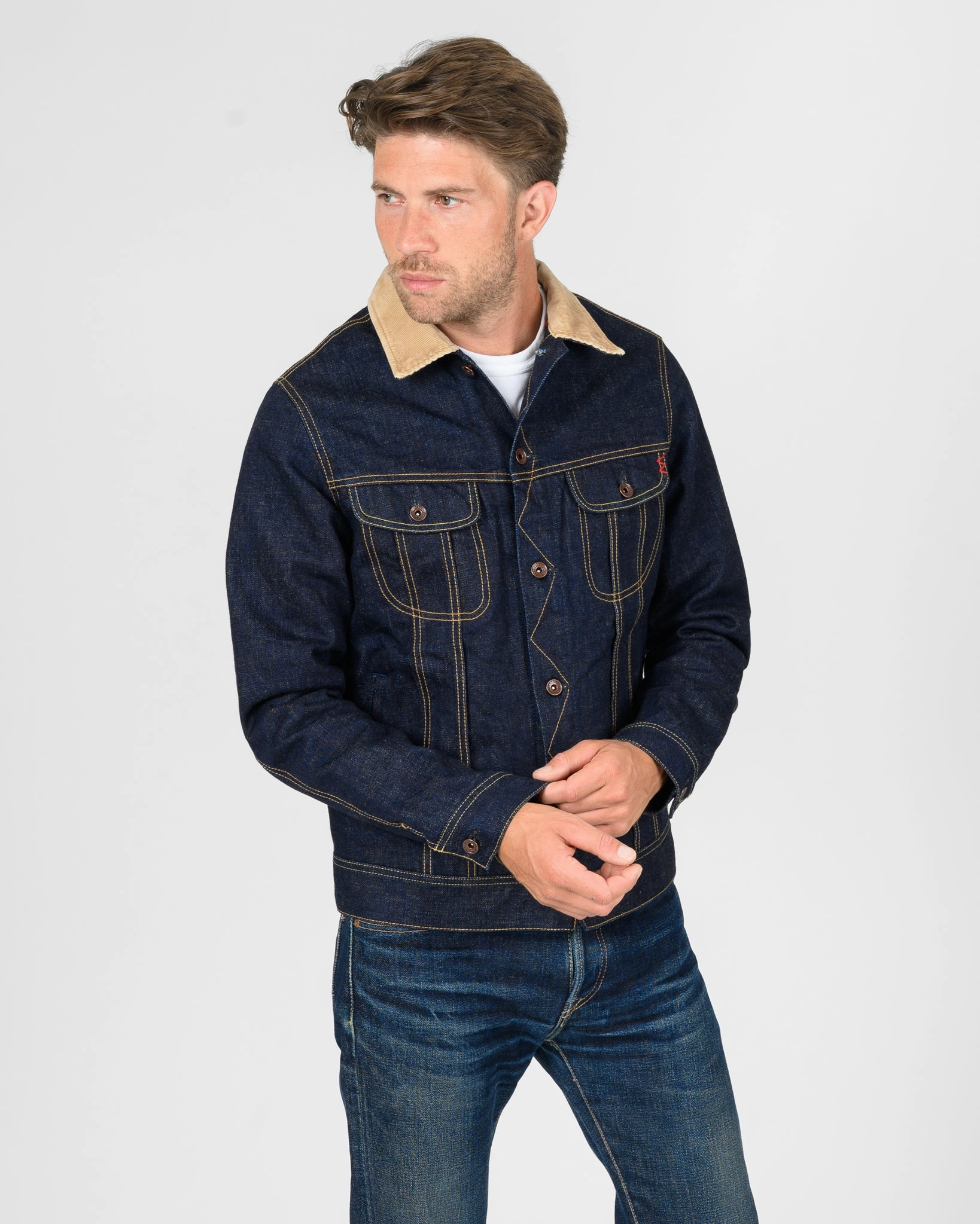 Layered Look 18oz Selvedge Denim Storm Rider Jacket - Indigo