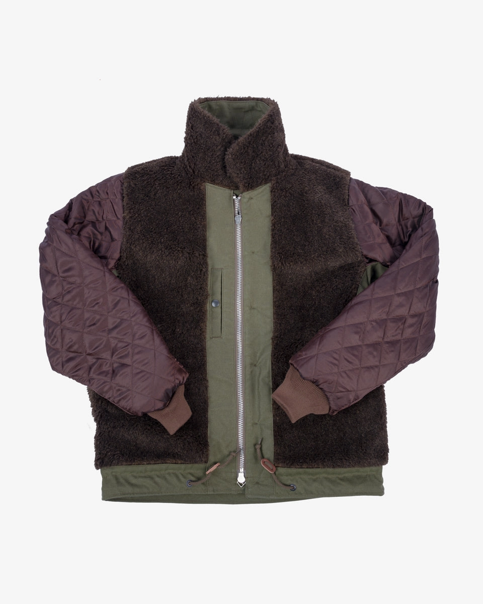 Slim Silhouette Oiled Whipcord N1 Deck Jacket - Army Green