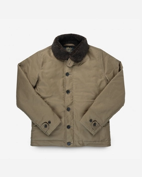 Oiled Whipcord N1 Deck Jacket - Khaki Teflon Finish