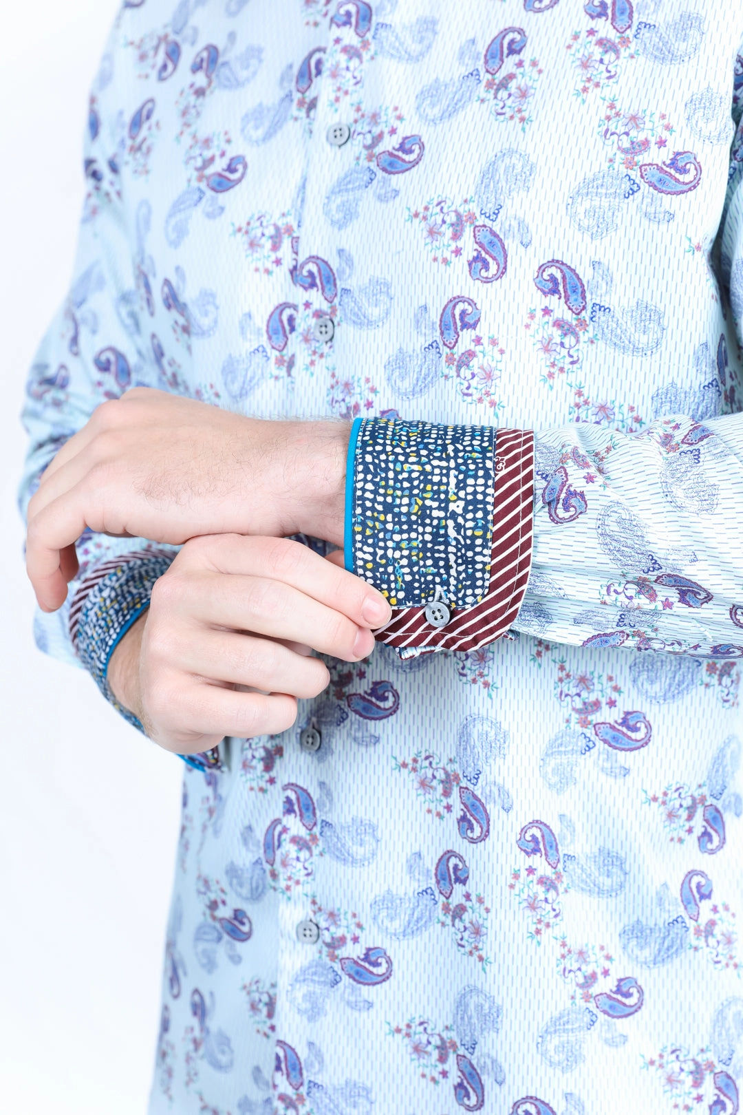 Satin Cotton/Spandex Long Sleeve Shirt Minimal Look