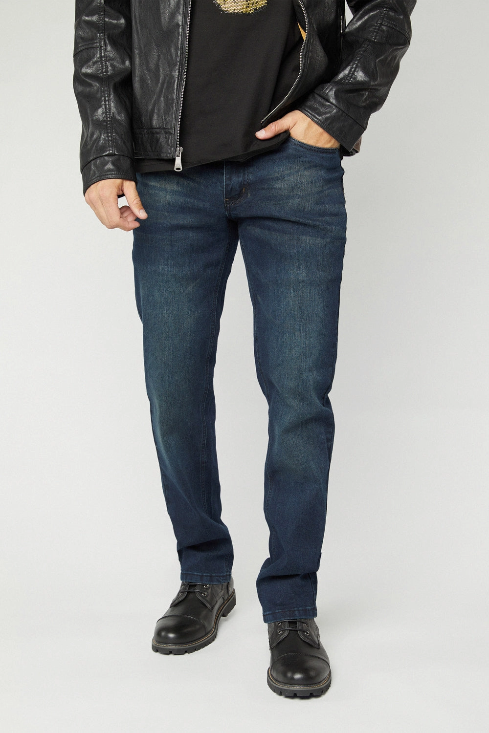 All Day Wear Pax Men's Dk Blue Slim Stretch Jeans