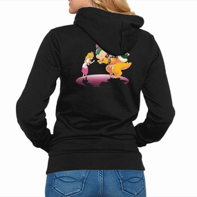 Peach Fiction Contrast Stitching Relaxed Hoodie