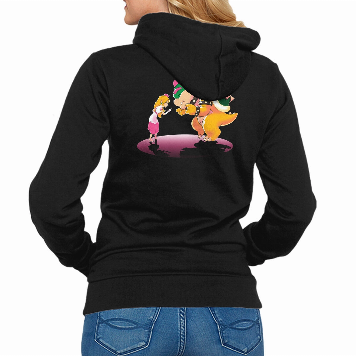Peach Fiction Contrast Stitching Relaxed Hoodie