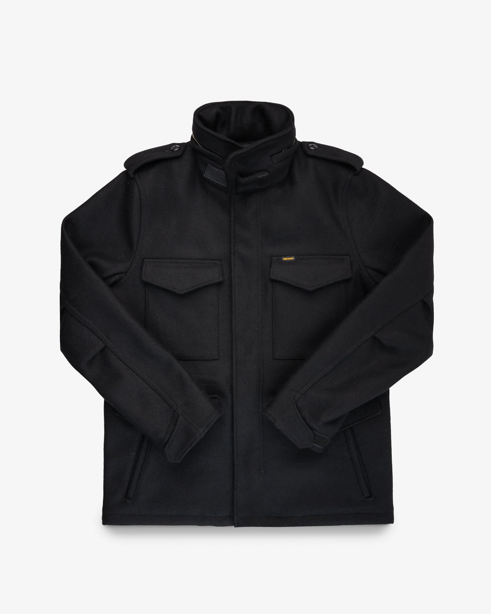 Suede Mood ReflectiveDetails 21oz Melton Wool M65 Field Jacket - Black