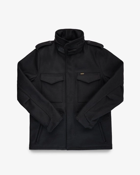Suede Mood ReflectiveDetails 21oz Melton Wool M65 Field Jacket - Black