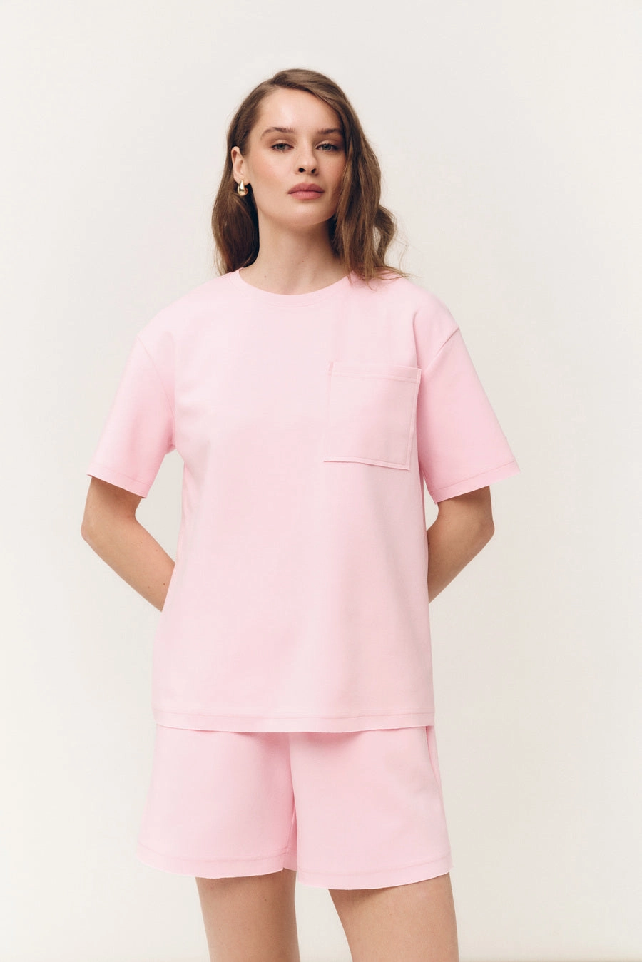 Pink Knit Shorts Sport Edge Wind Resistant Panels