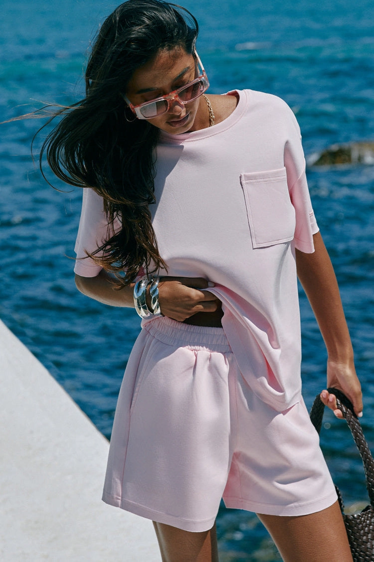 Pink Knit Shorts Basic Feel