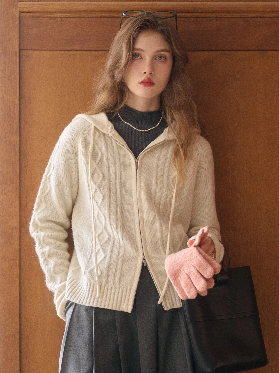 Halle Ribbed Hooded Cardigan NonIrritatingSeams EcoFriendly Textiles