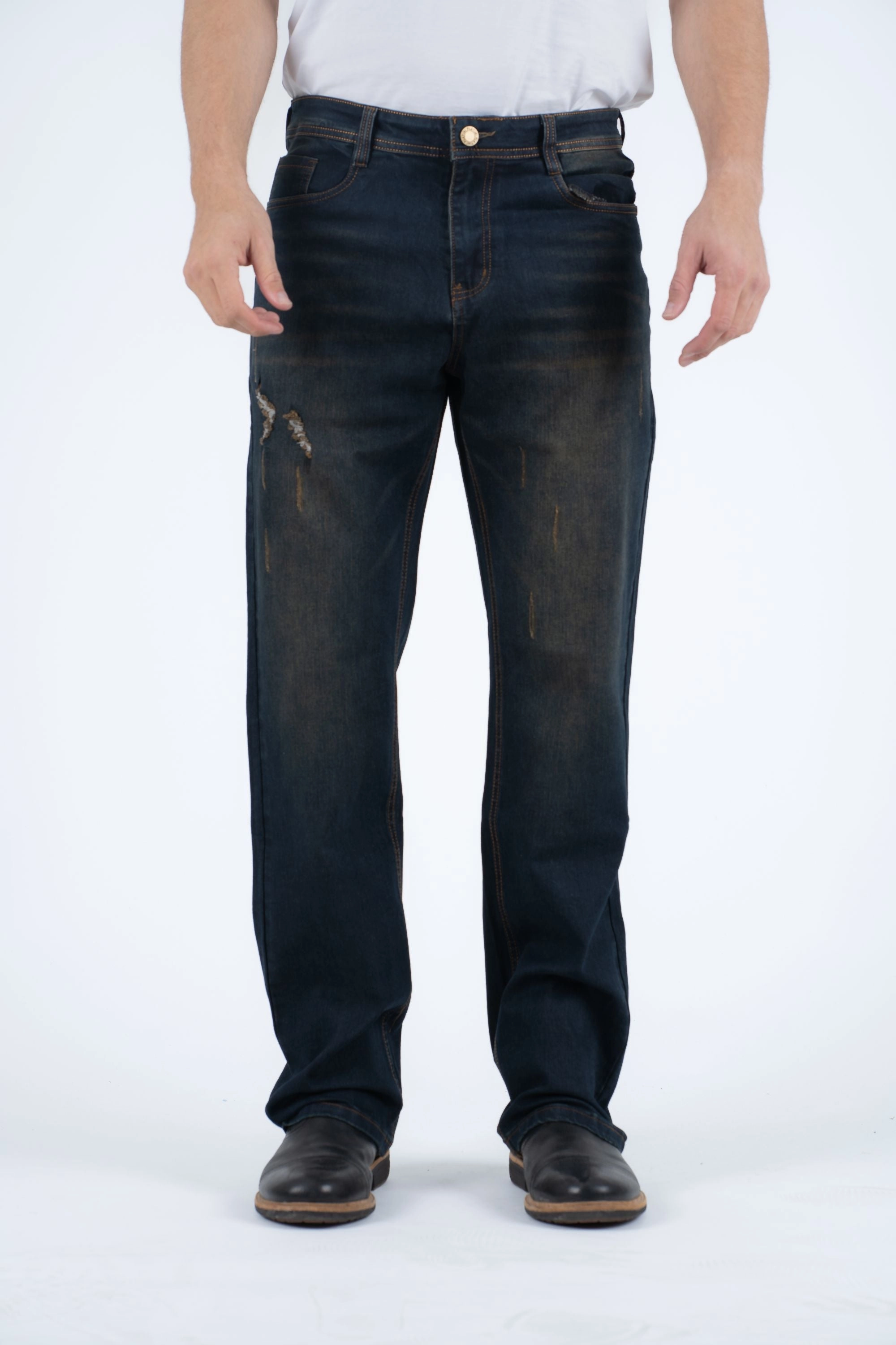 Holt Men's Dark Blue Boot Cut Jeans Fashion Focus