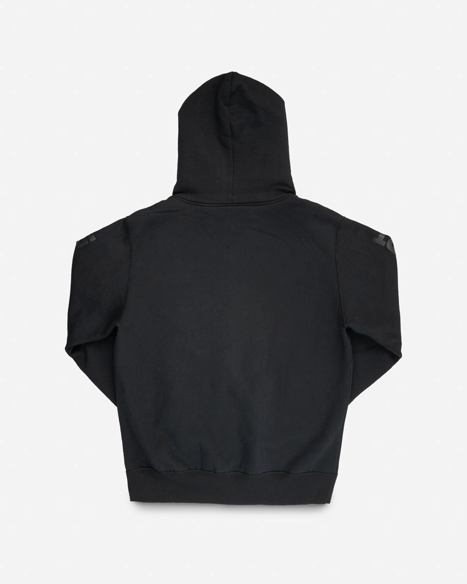Mind Glow Printed 14oz Ultra Heavyweight Loopwheel Cotton Zippered Hoodie - Black