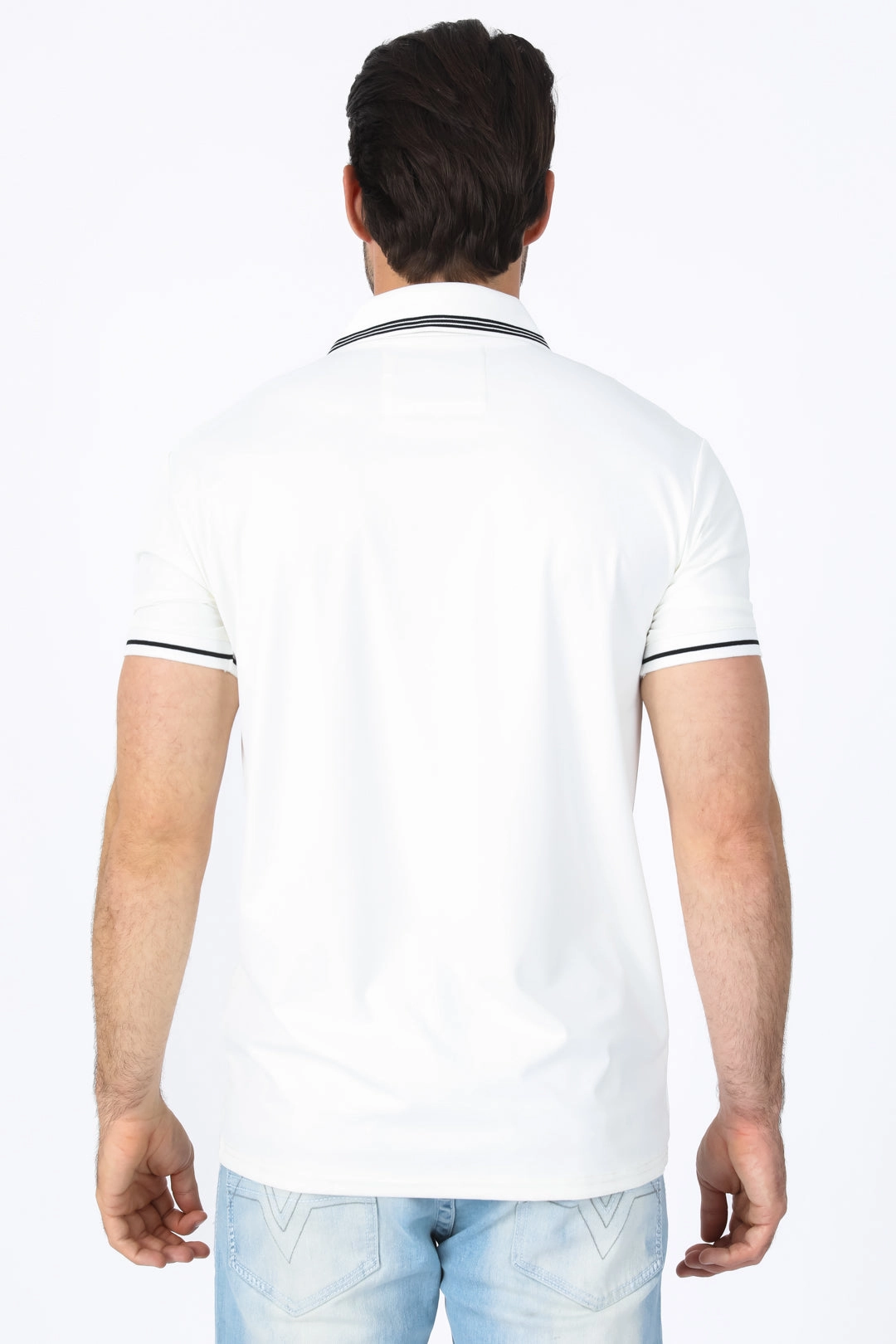 Casual Fashion Outdoor Essentials Mens Modern Fit Stretch Cotton White Polo