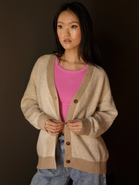 Presley Stripe Cardigan Comfortable Layer Essential Warmth