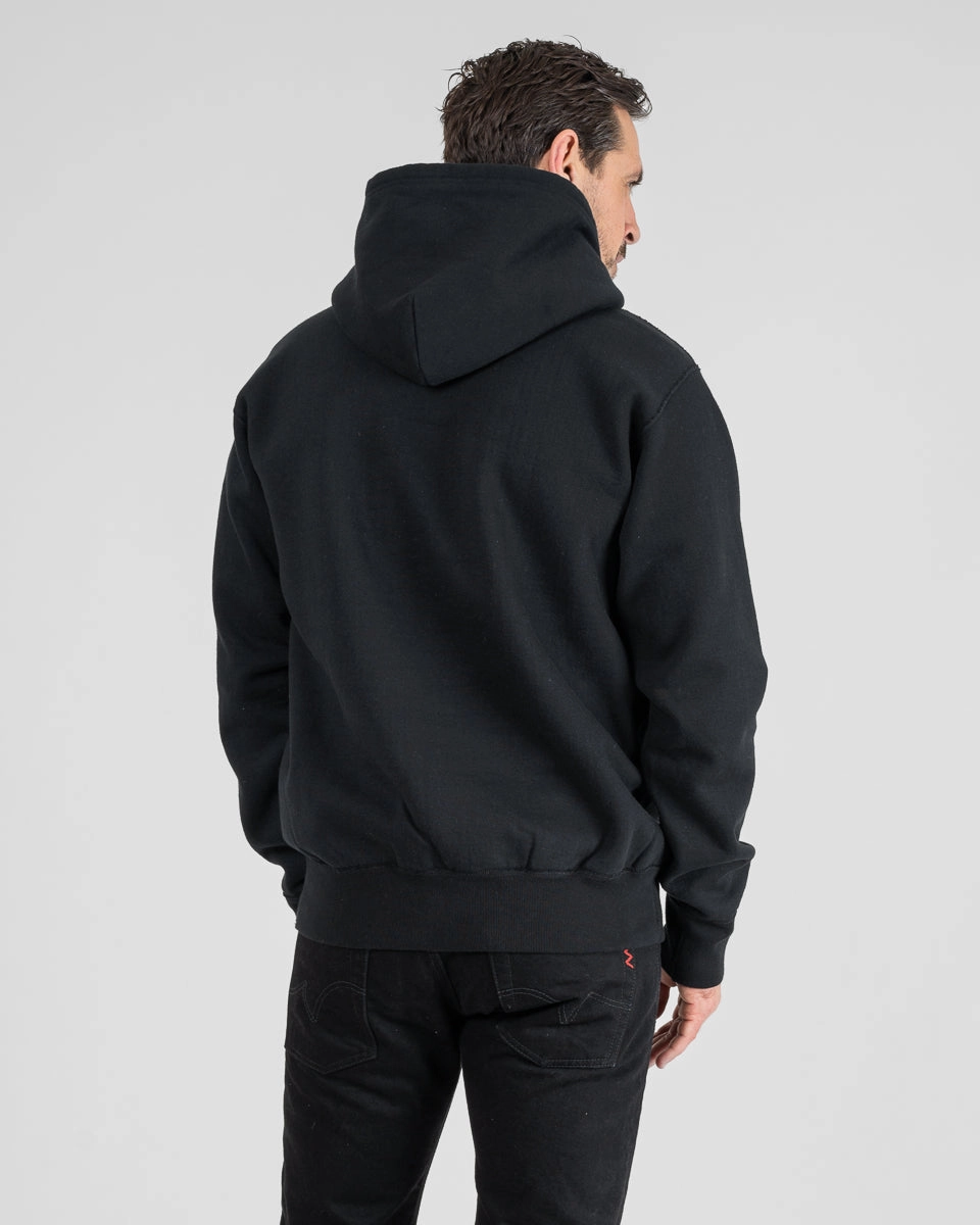 AntiPillingCloth StaticResistant Printed 14oz Ultra Heavyweight Loopwheel Cotton Hoodie - Black