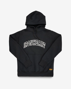 Smart Glow Practical Style Printed 14oz Ultra Heavyweight Loopwheel Cotton Hoodie - Black