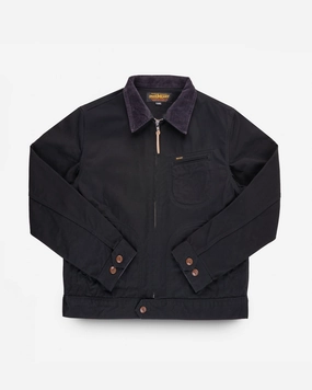 12oz Kurashikizome? Twill Work Jacket - Black Windproof Cuffs HiddenPockets
