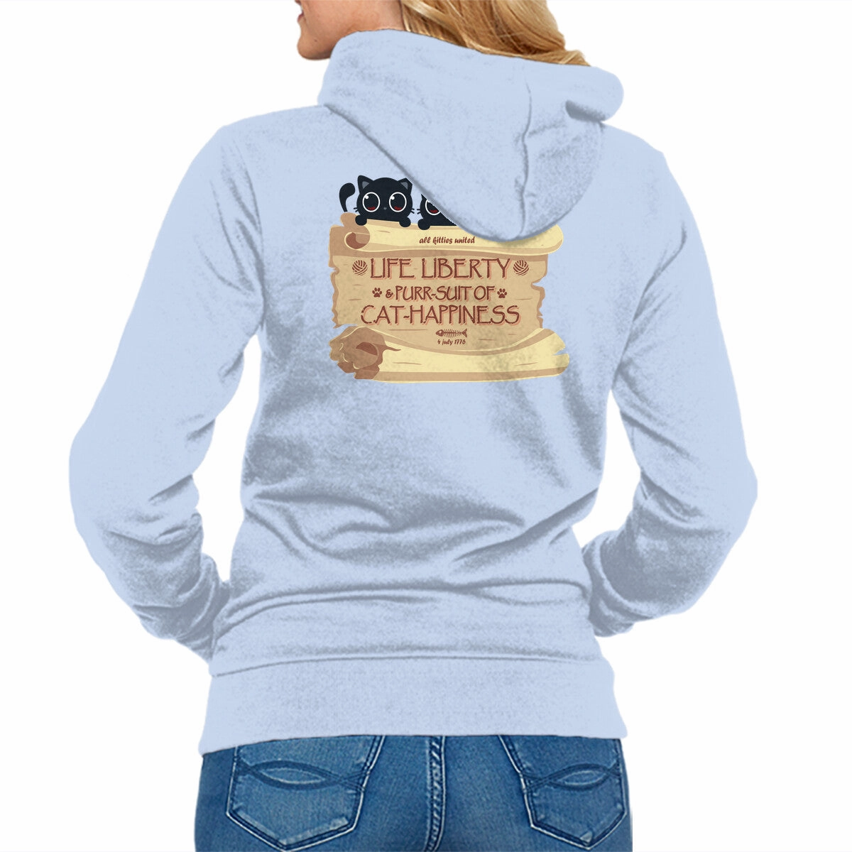 Scoop neck Outdoor Hoodie Purr-suit Of Cat Happiness