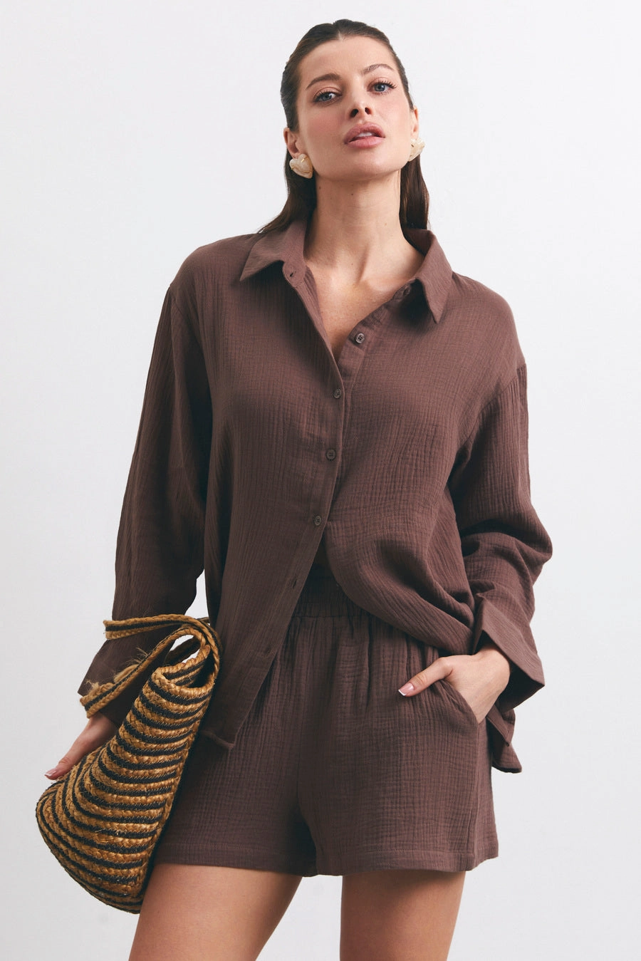 shorts set NEW Brown Soft Cotton Set