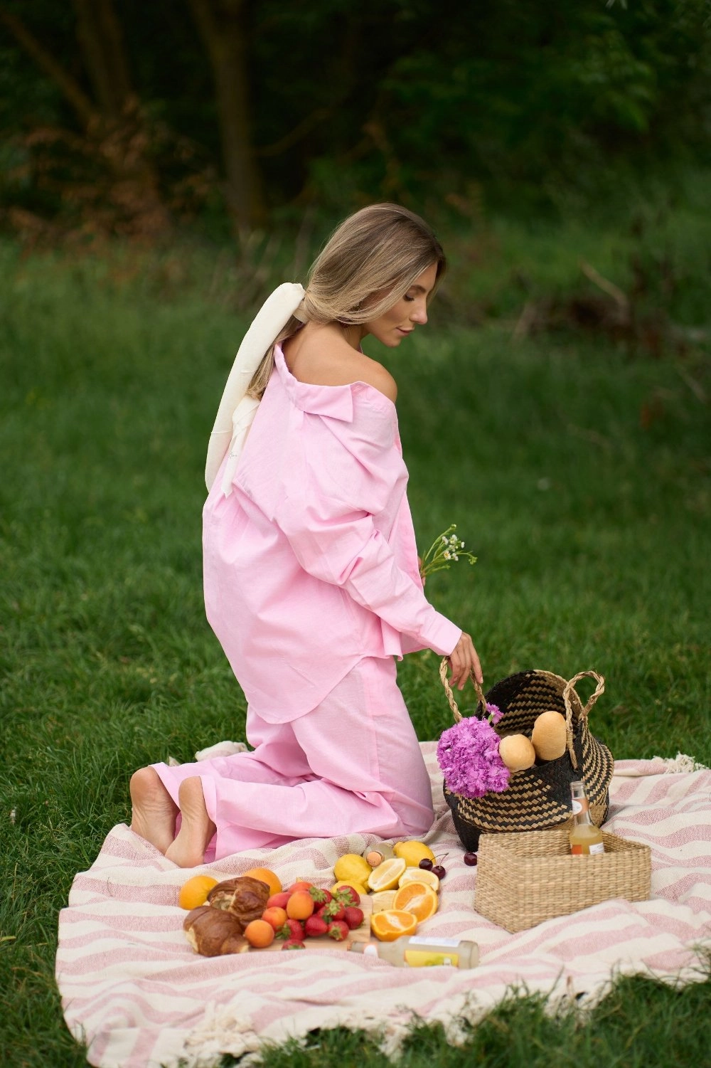 Pure Cotton ethical fashion Pink Linen Blend Shirt
