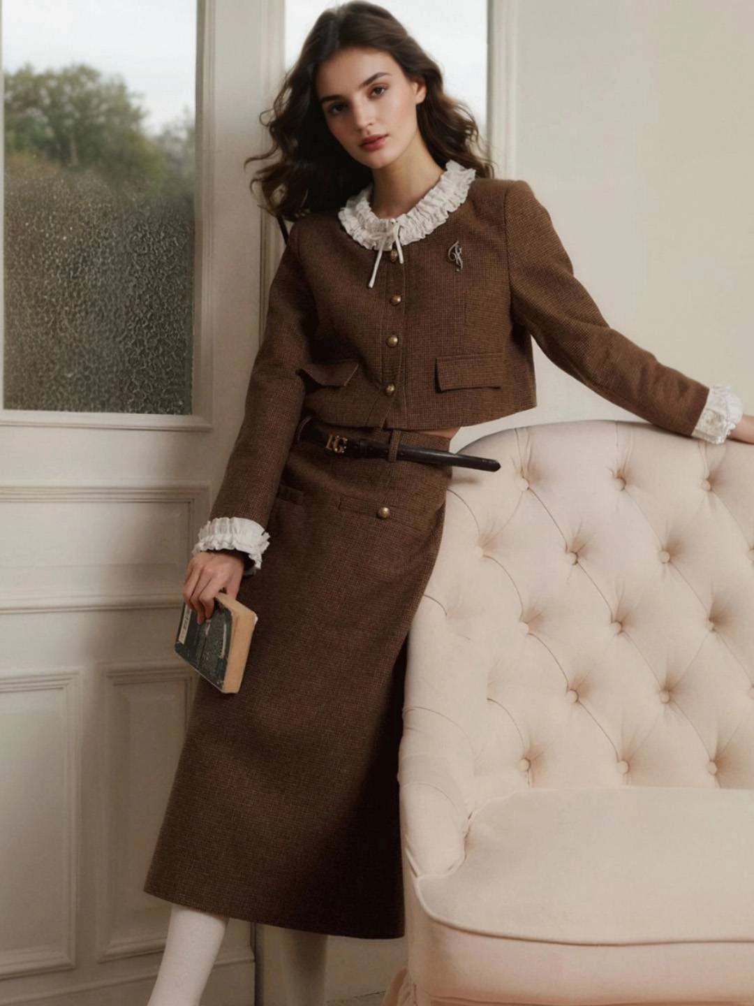 Classic Suit Penny Lace Neck Jacket