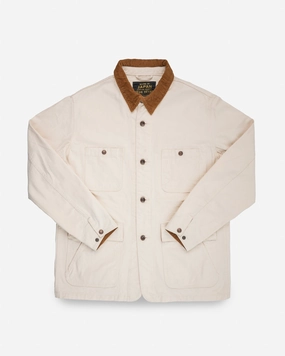 Weather Fit Ergonomic Mobility Cut 10oz Kurashikizome? Organic Cotton Duck Chore Jacket - Ivory