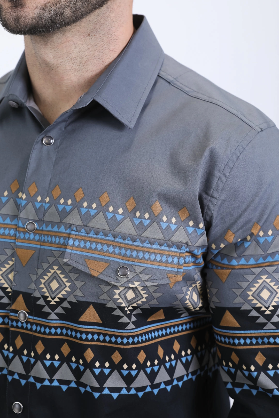 Mens Western Modern Fit Cotton/Spandex Long Sleeve Black Shirt with Snaps mix and match Street Style