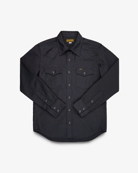 12oz Military Moleskin Western Shirt - Black Layering Piece CompressiveFitFabric