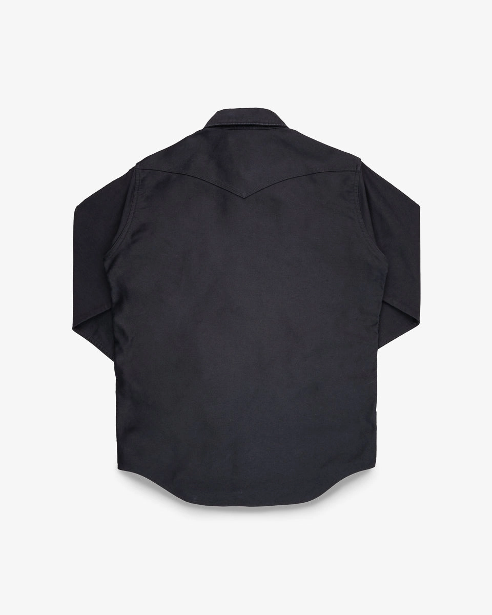 HypoallergenicFabric 12oz Military Moleskin Western Shirt - Black