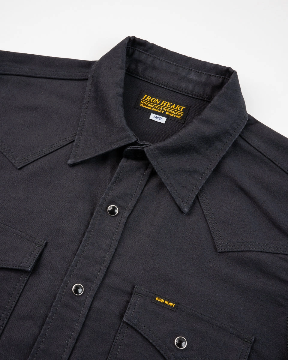 Fantasy Glow Regular Fit 12oz Military Moleskin Western Shirt - Black