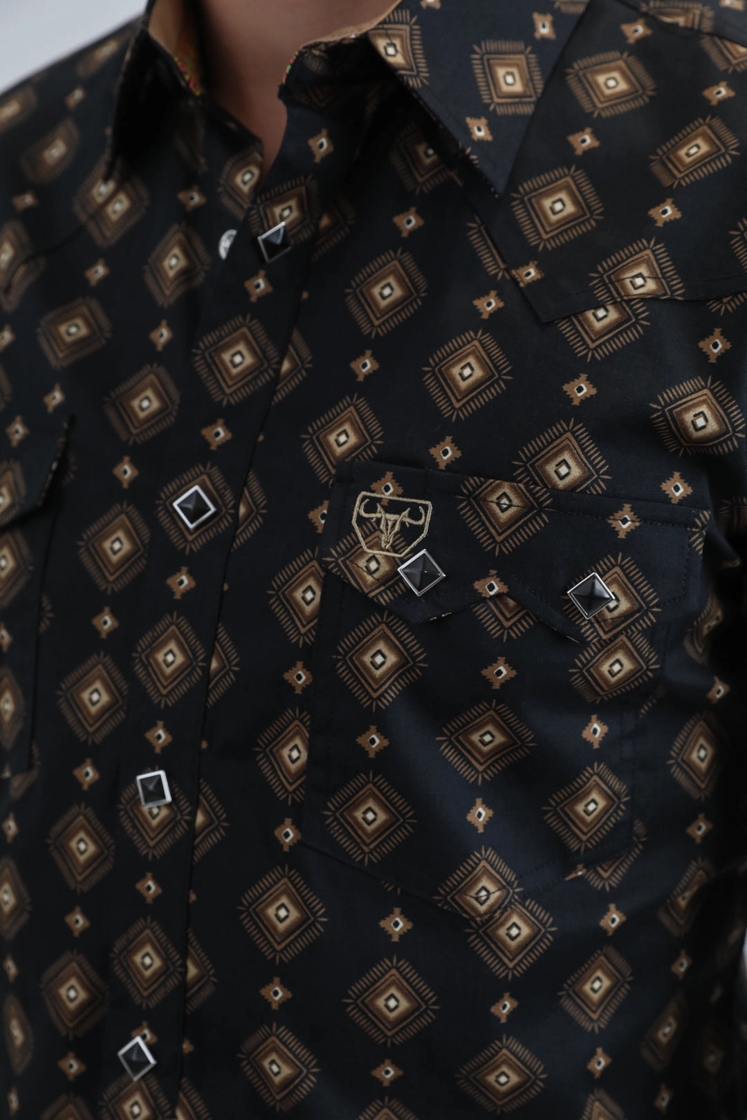 Mens Western Modern Fit Cotton/Spandex Long Sleeve White Shirt with Snaps Active Layering Durable Button Closures