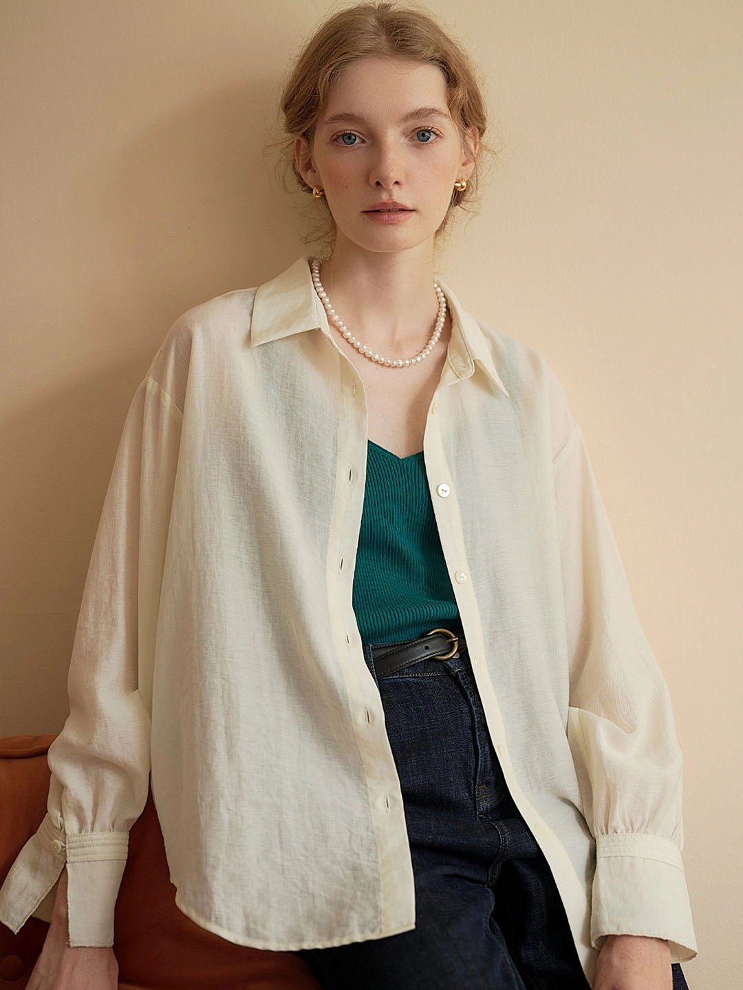 LayeredPaneling ??Final Sale??Harlee Casual All-match Side Slit Shirt