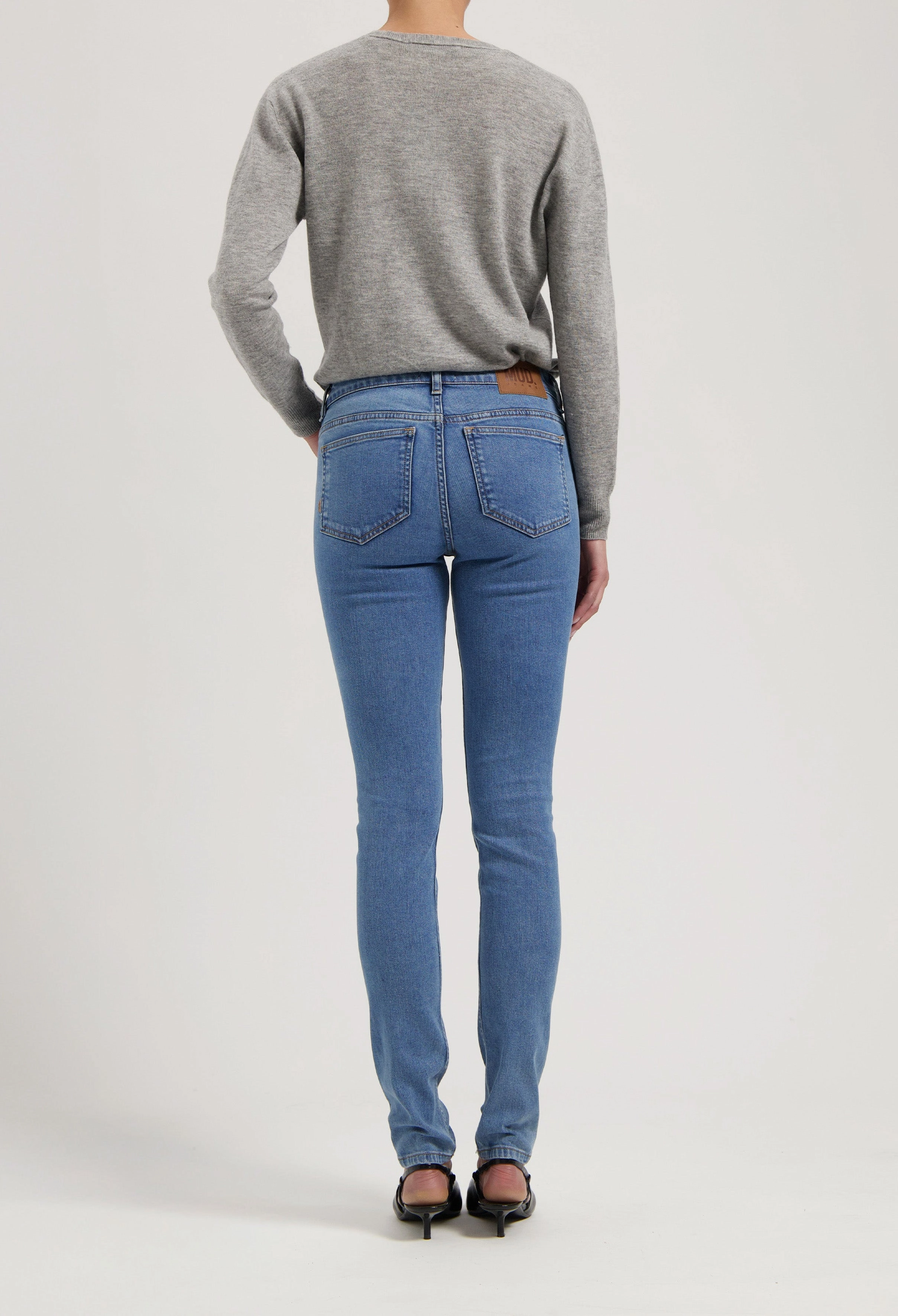 Skyler Mid Skinny - Stone Vintage Breathable mesh Casual Look