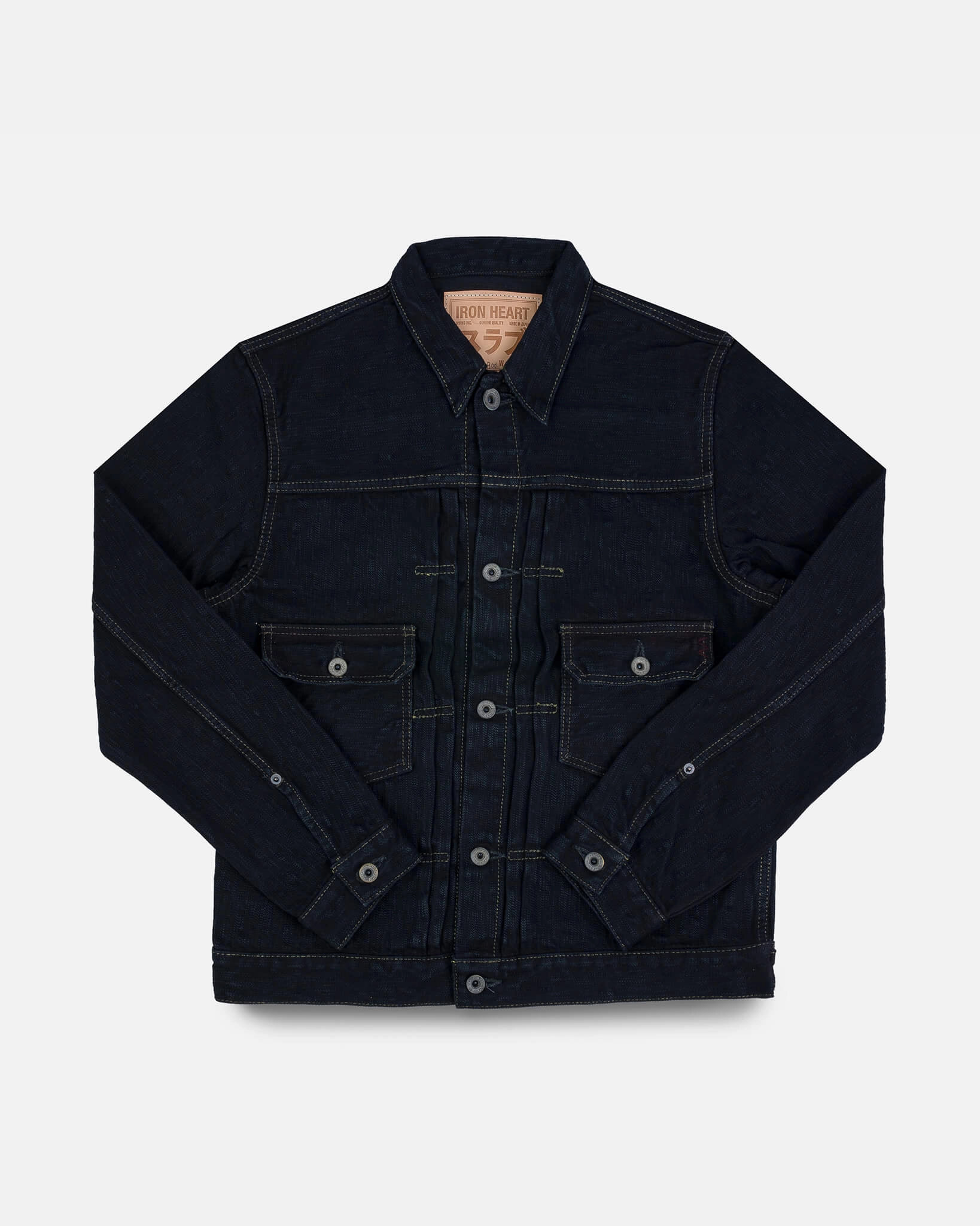 16oz Slubby Selvedge Denim Type II Jacket - Indigo Overdyed Black Runway Inspired Reinforced Zippers