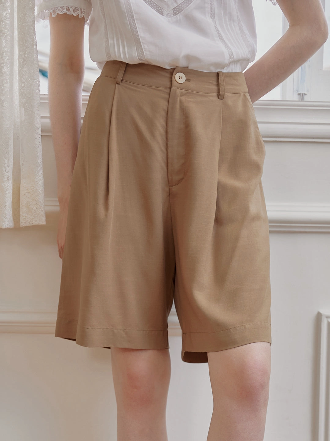 Paine Khaki Casual Shorts Downtown Cool WrinkleResistantCloth