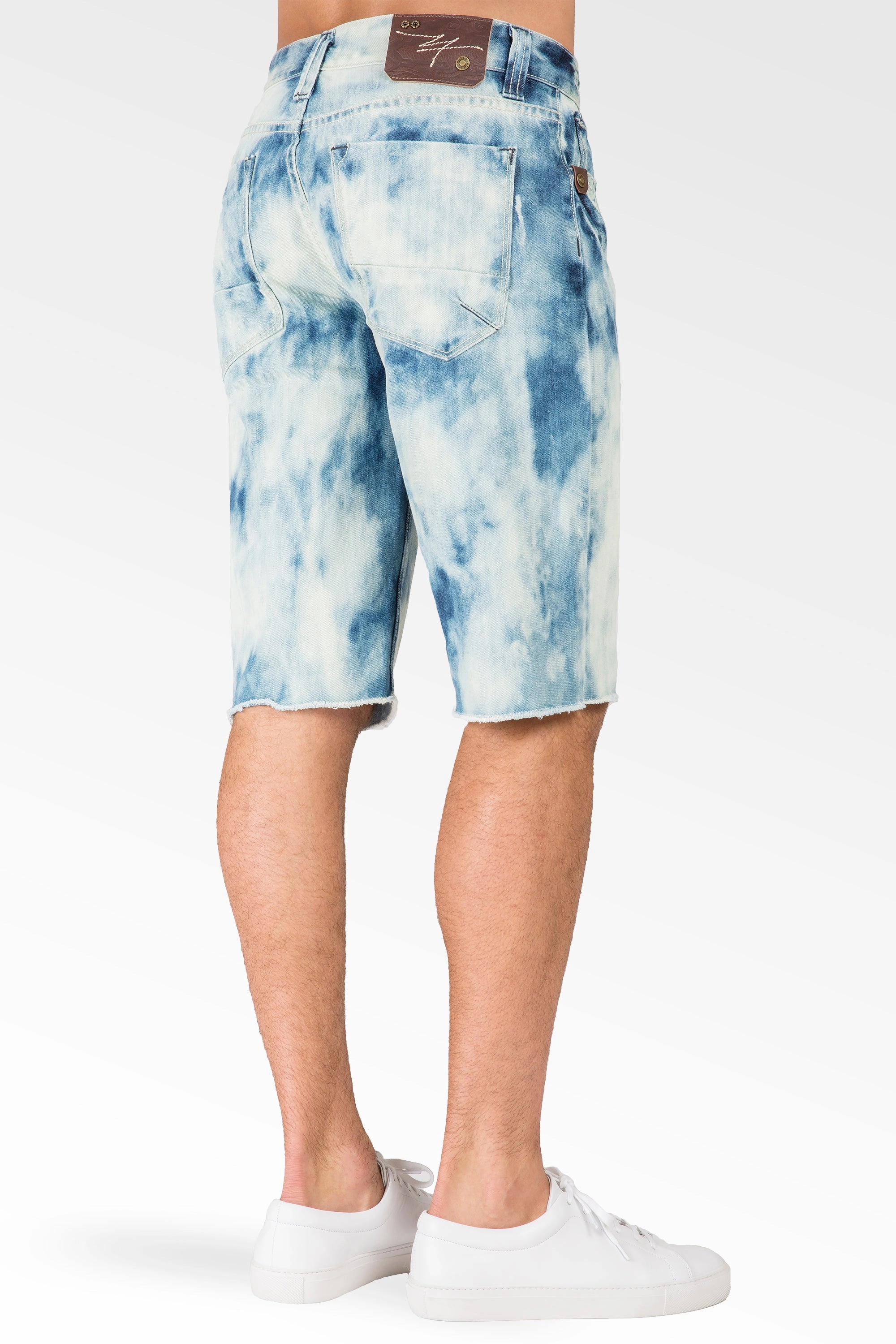 Relaxed Midrise Light Blue premium Denim Cut Off 13" 5 pocket Shorts Clouded Bleached Wash Crystal Soul