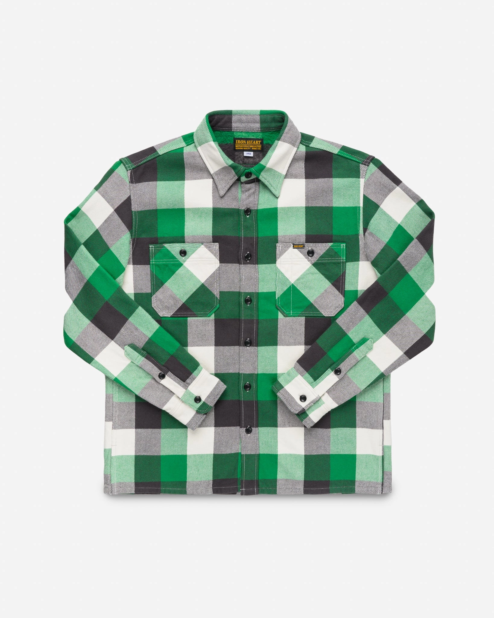 Ultra Heavy Flannel Vintage Check Work Overshirt - Green Antistatic summer shorts