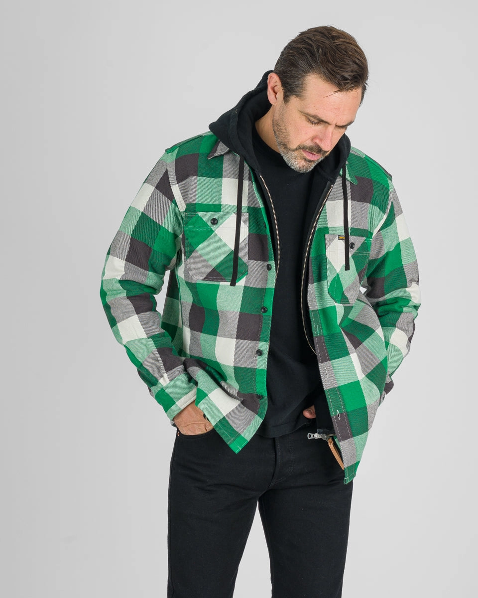 Weatherproof Outerwear Star Mood Ultra Heavy Flannel Vintage Check Work Overshirt - Green