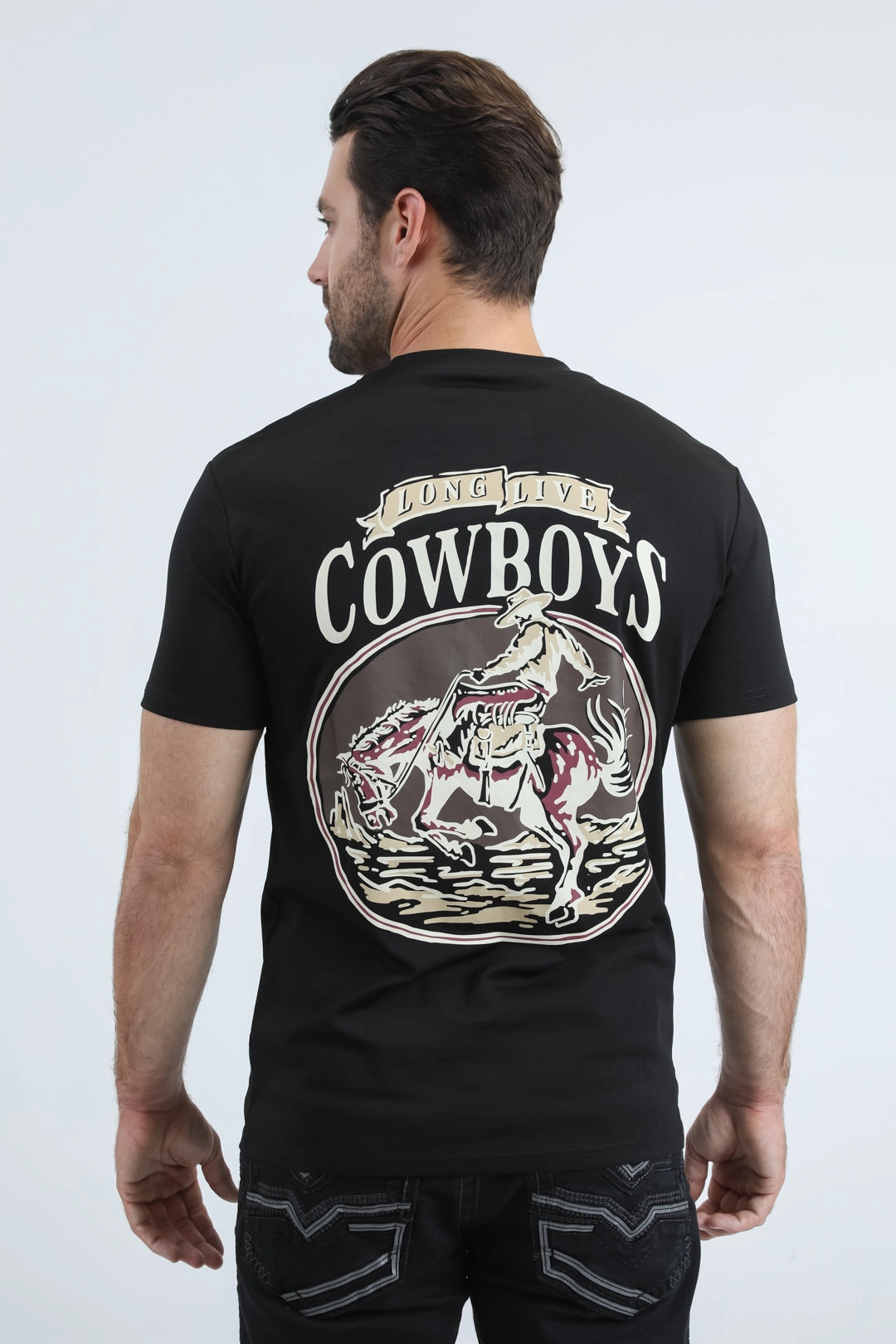 Odor-resistant Mens Modern Fit Cotton Stretch Black T-Shirt