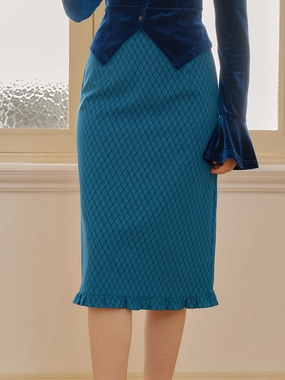 Stretch Fit clean look Rosalie Sweet Bow Plaid Ruffle Hem Skirt