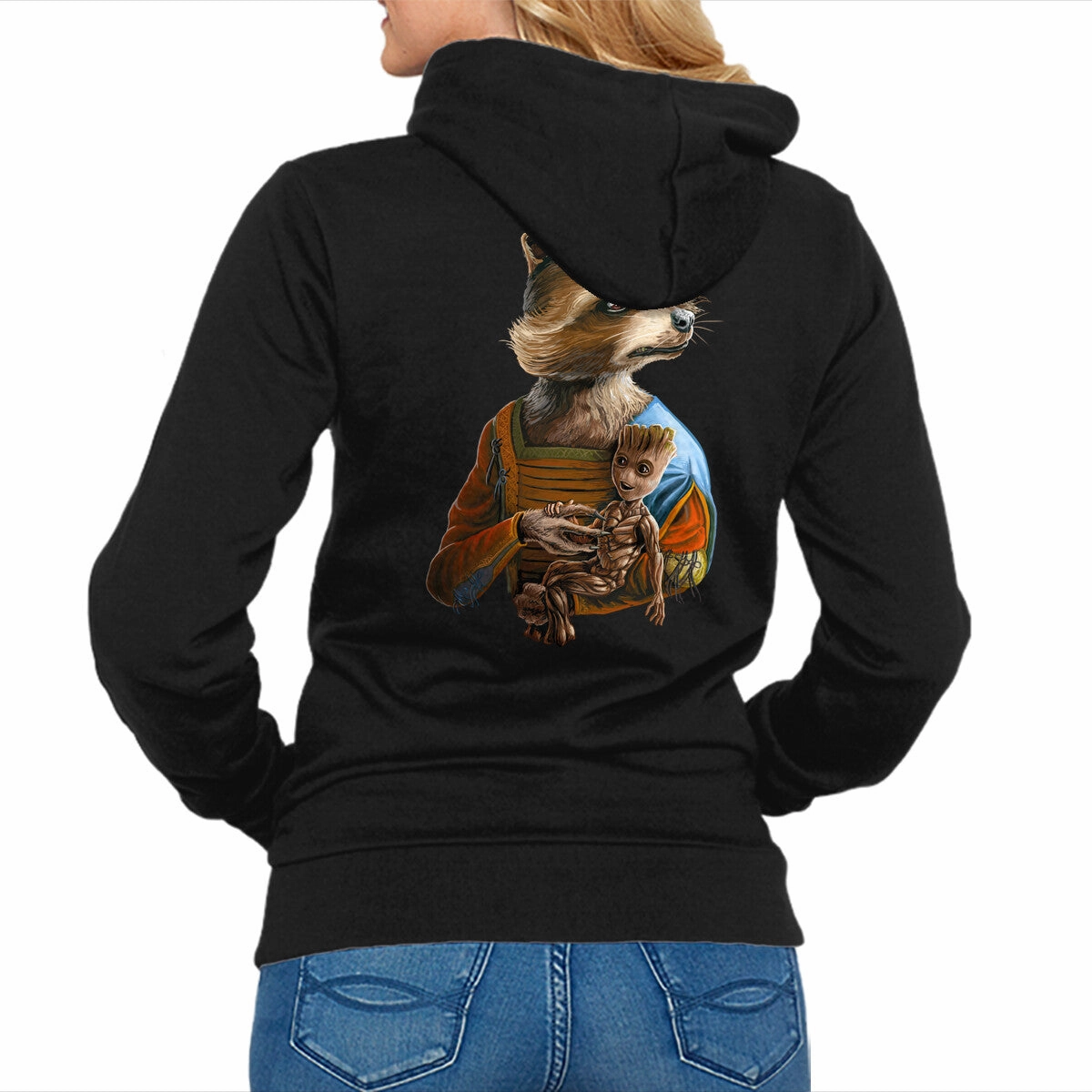 Casual Wear Raccoon With A Wood