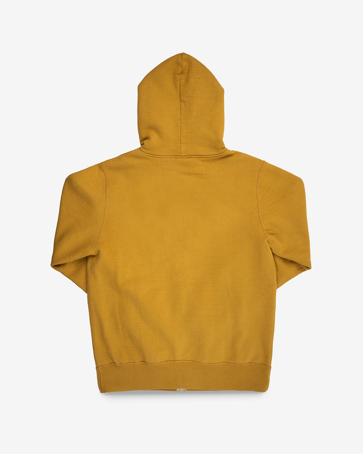 14oz Ultra Heavyweight Loopwheel Cotton Zippered Hoodie - Mustard Lightweight Layering