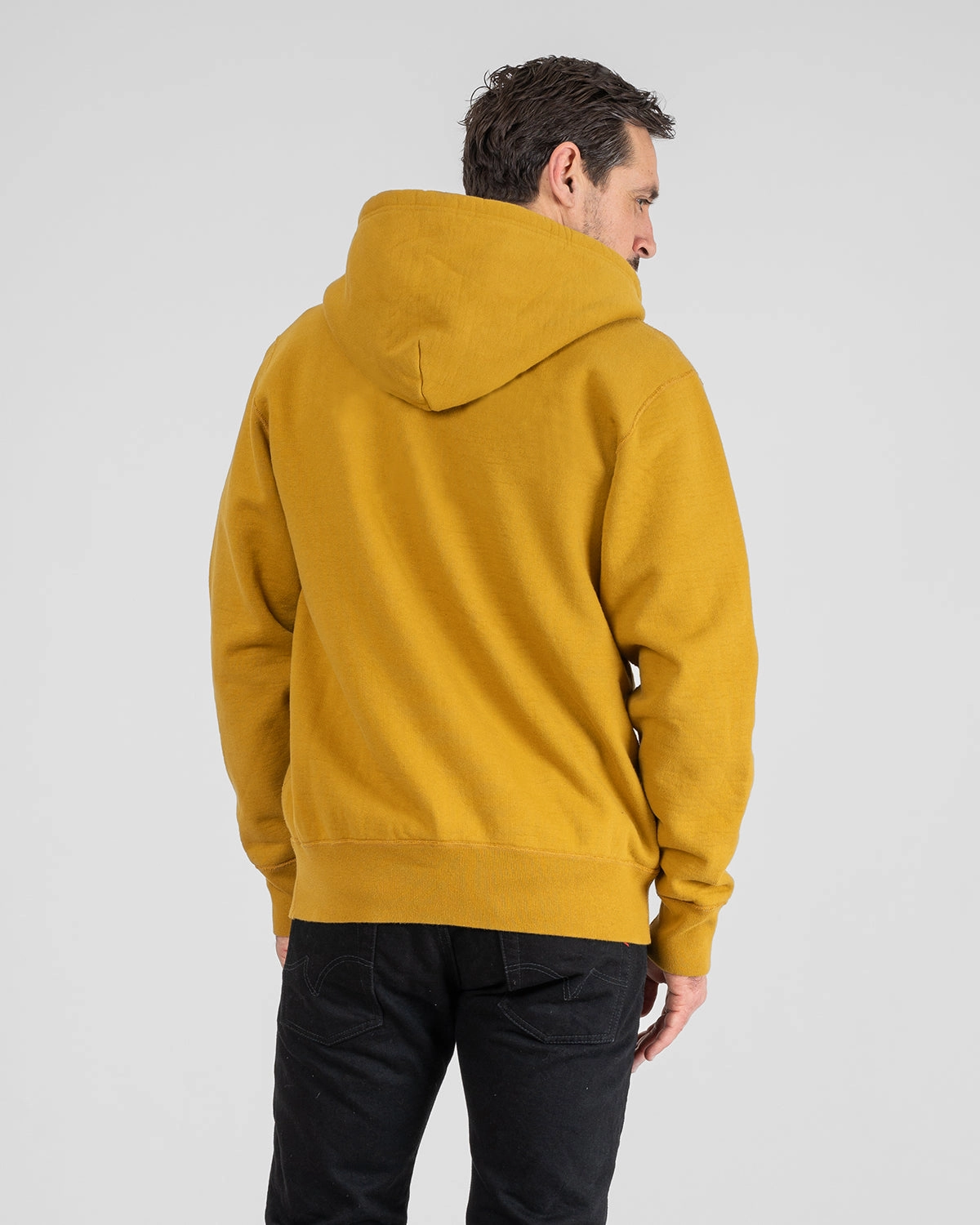 14oz Ultra Heavyweight Loopwheel Cotton Zippered Hoodie - Mustard Casual Look TactileStitching