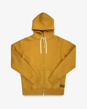 14oz Ultra Heavyweight Loopwheel Cotton Zippered Hoodie - Mustard FlexibleElasticity Fall Core
