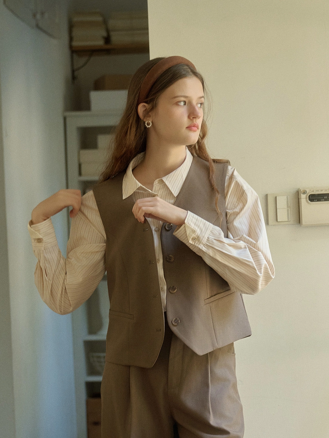 Kataleya V-neck Back Hollow Vest Student Cool