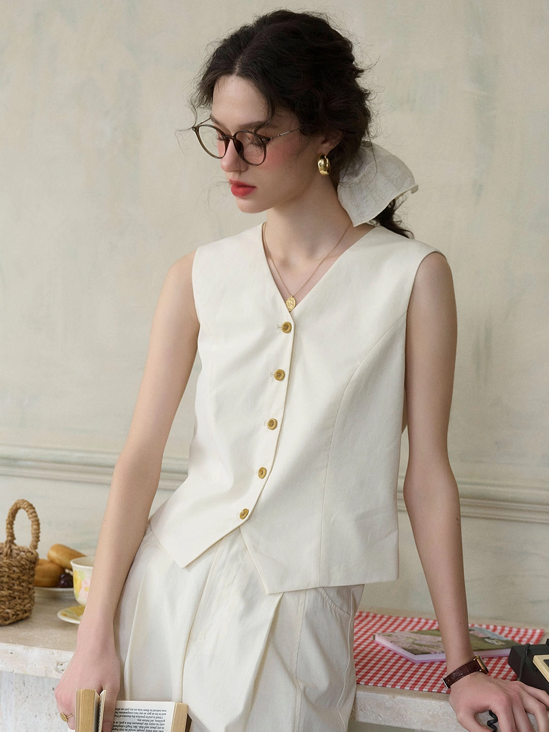 Peace Core Athletic Apparel Michelle Casual V-neck Vest