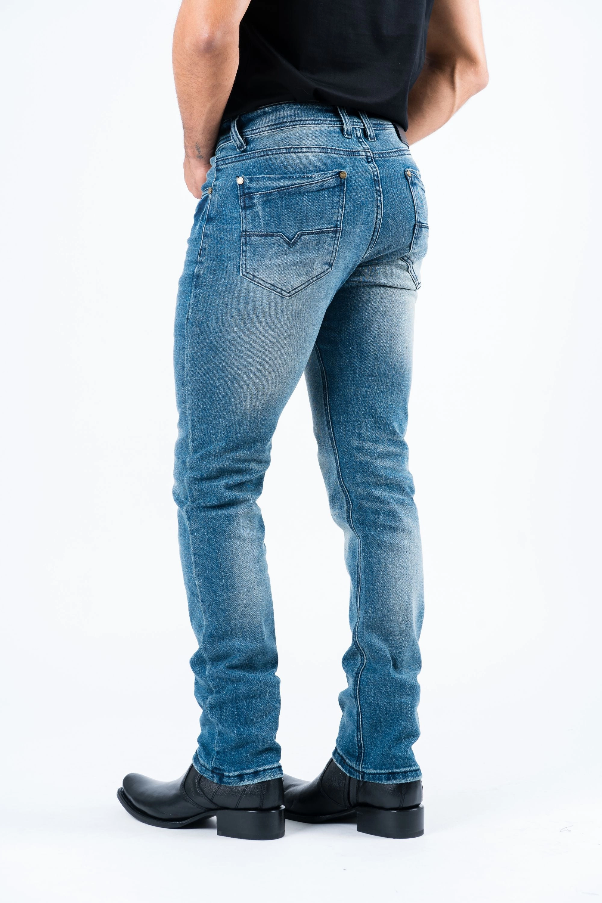 Relaxed Style City Walk Trend Setter Pax Men's Dark Blue Slim Stretch Jeans