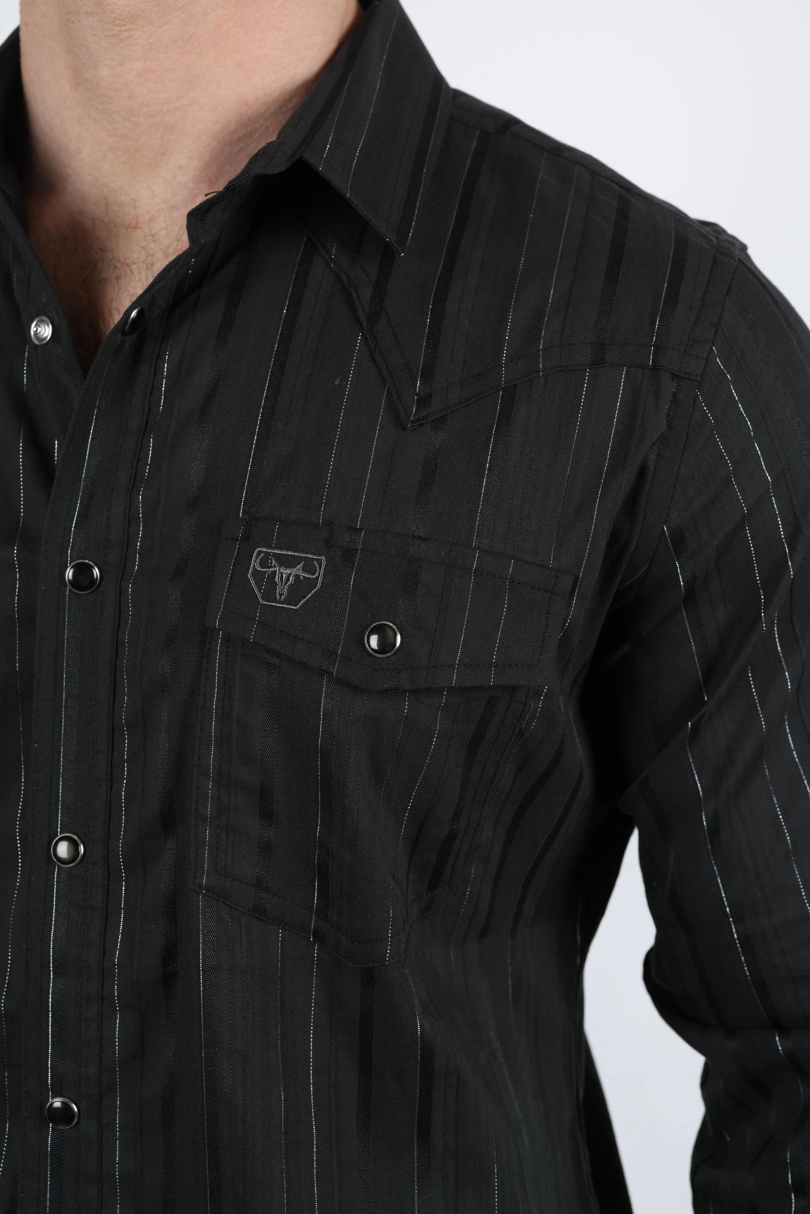 Mens Modern Fit Stretch Lurex Western Long Sleeve Shirt Festival Fashion