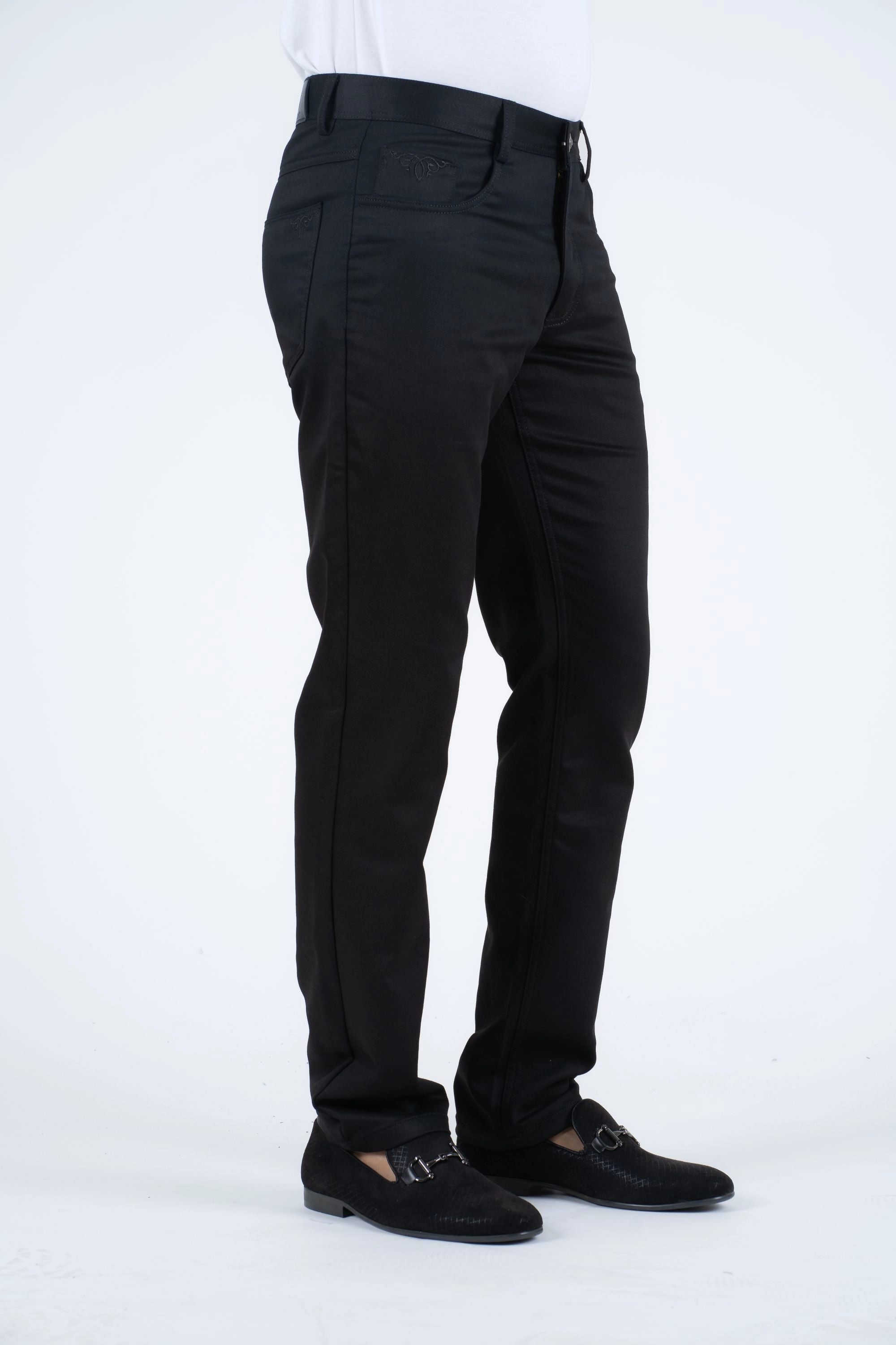 Basic Wear Comfortable Sleep Slade Men's Black Relaxed Fit Stretch Pants